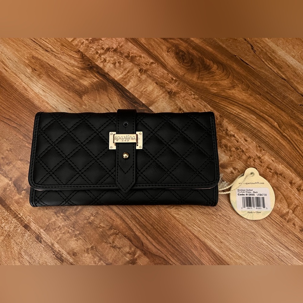 Spartina 449 Black Quilted Women's Wallet